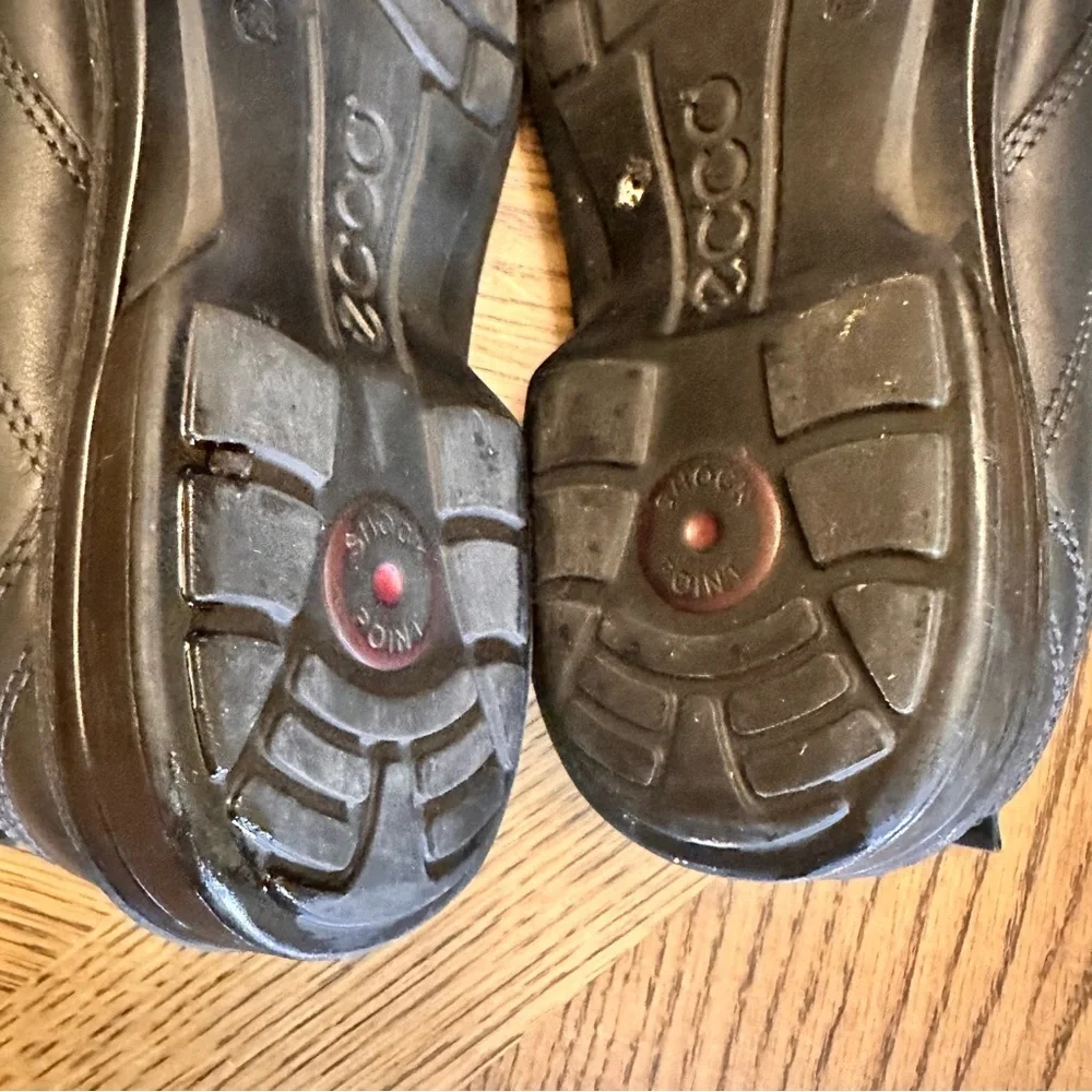 Ecco‎ Mens Loafers Shoes Sz 45 US 11 Black Light Shock Point Slip On Loafers EUC
